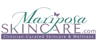 Mariposa Skincare logo with butterfly, clinician-curated skincare & wellness brand