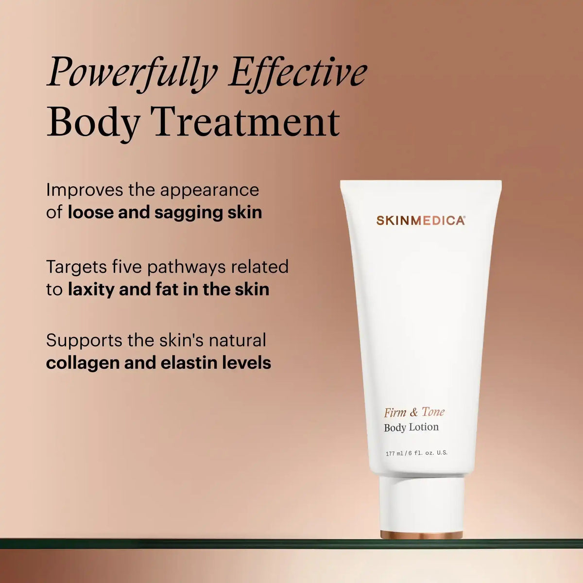SkinMedica Firm & Tone Body Lotion for improving loose and sagging skin appearance.