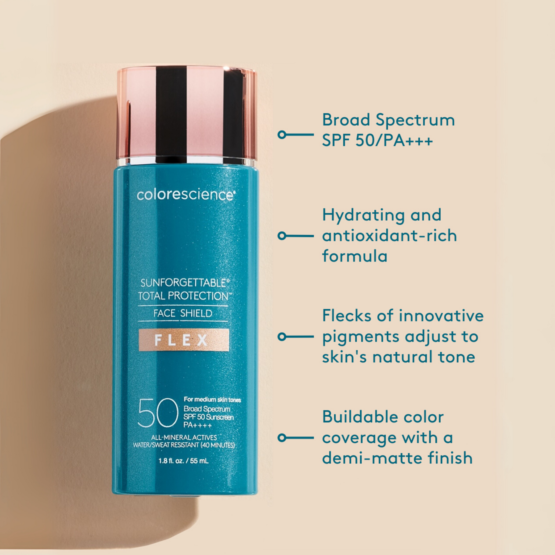 Sunforgettable® Total Protection® Face Shield Flex SPF 50, All-Mineral Sunscreen - MariposaSkincare.com