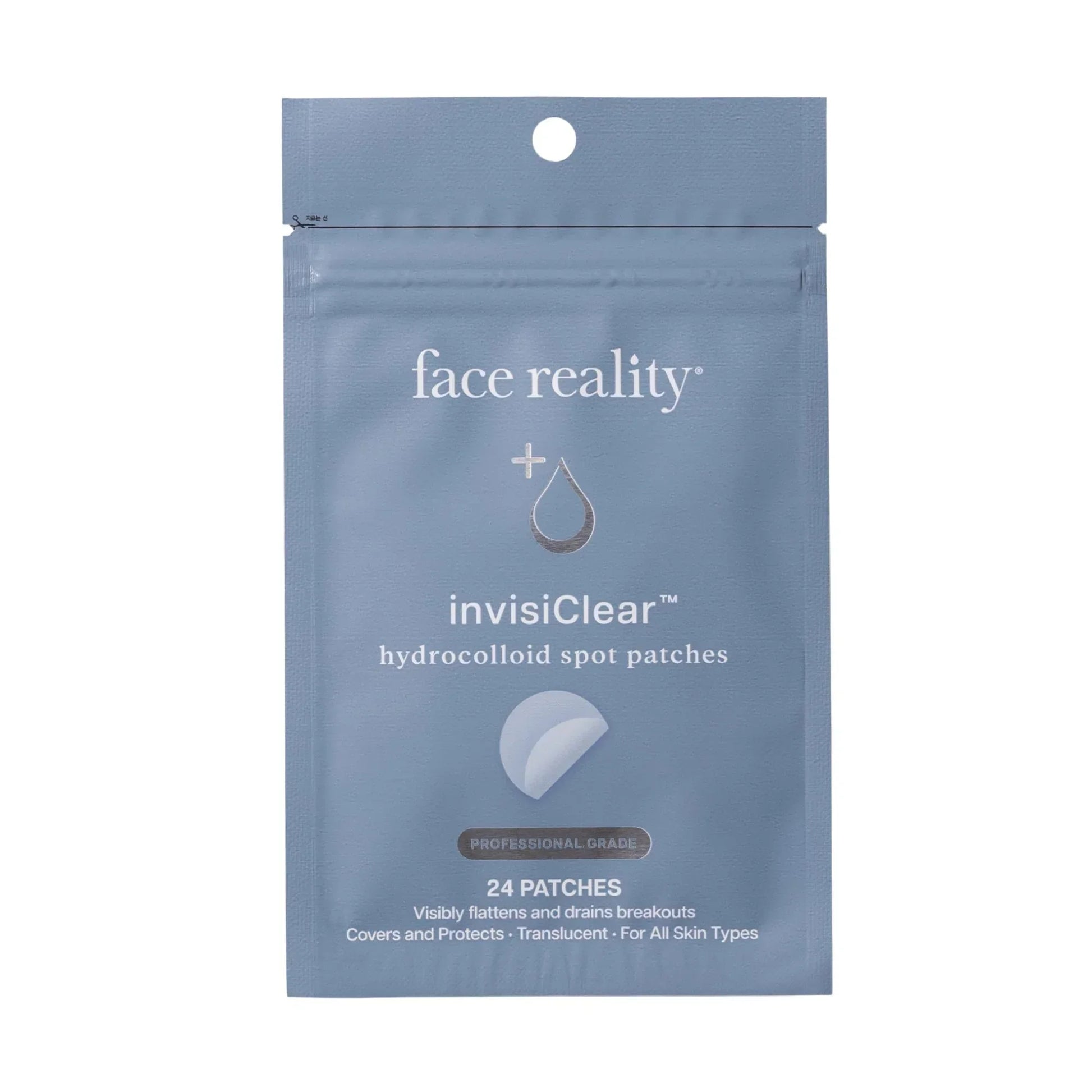 Face Reality invisiClear hydrocolloid spot patches pouch for acne treatment