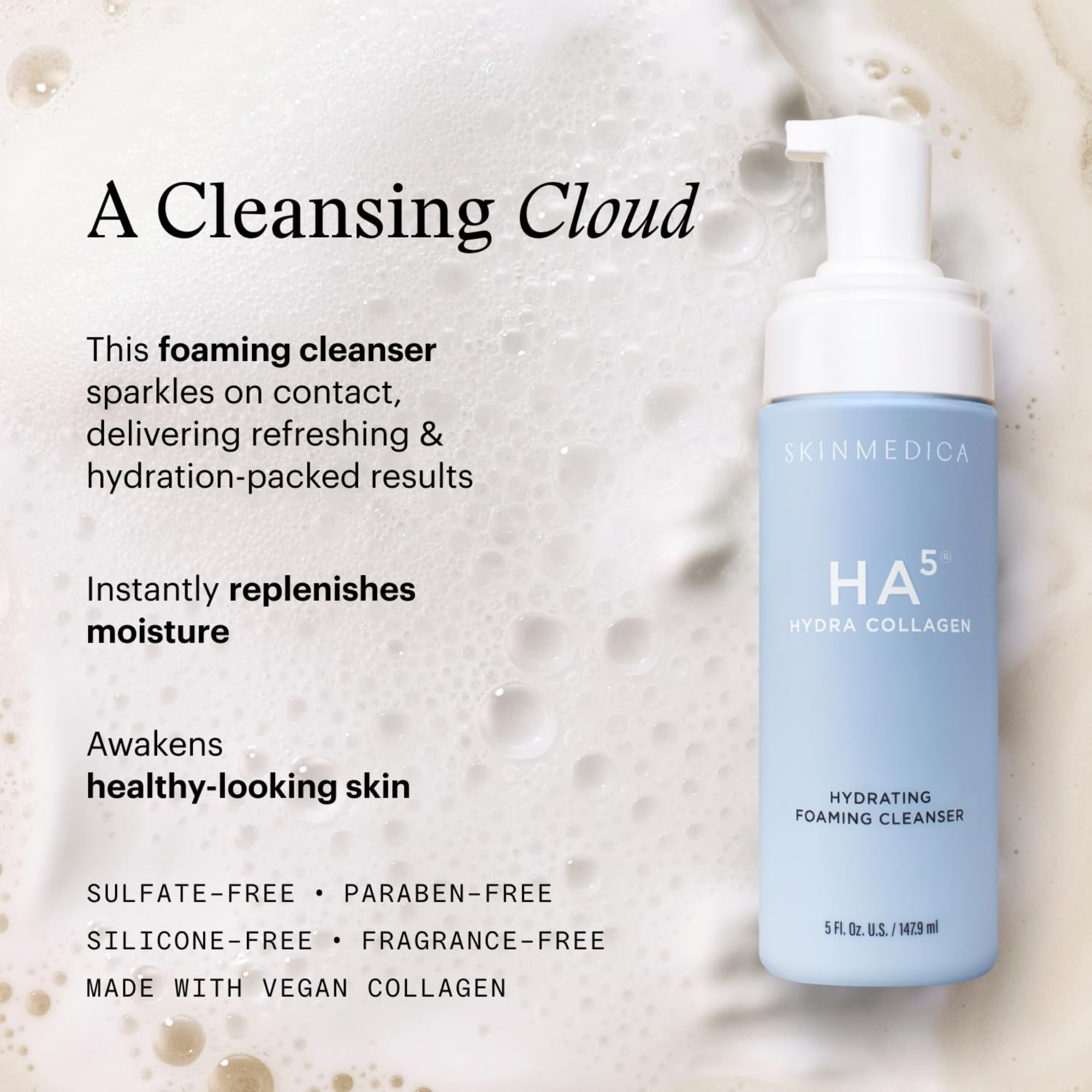 HA⁵® Hydra Collagen Hydrating Foaming Cleanser - MariposaSkincare.com