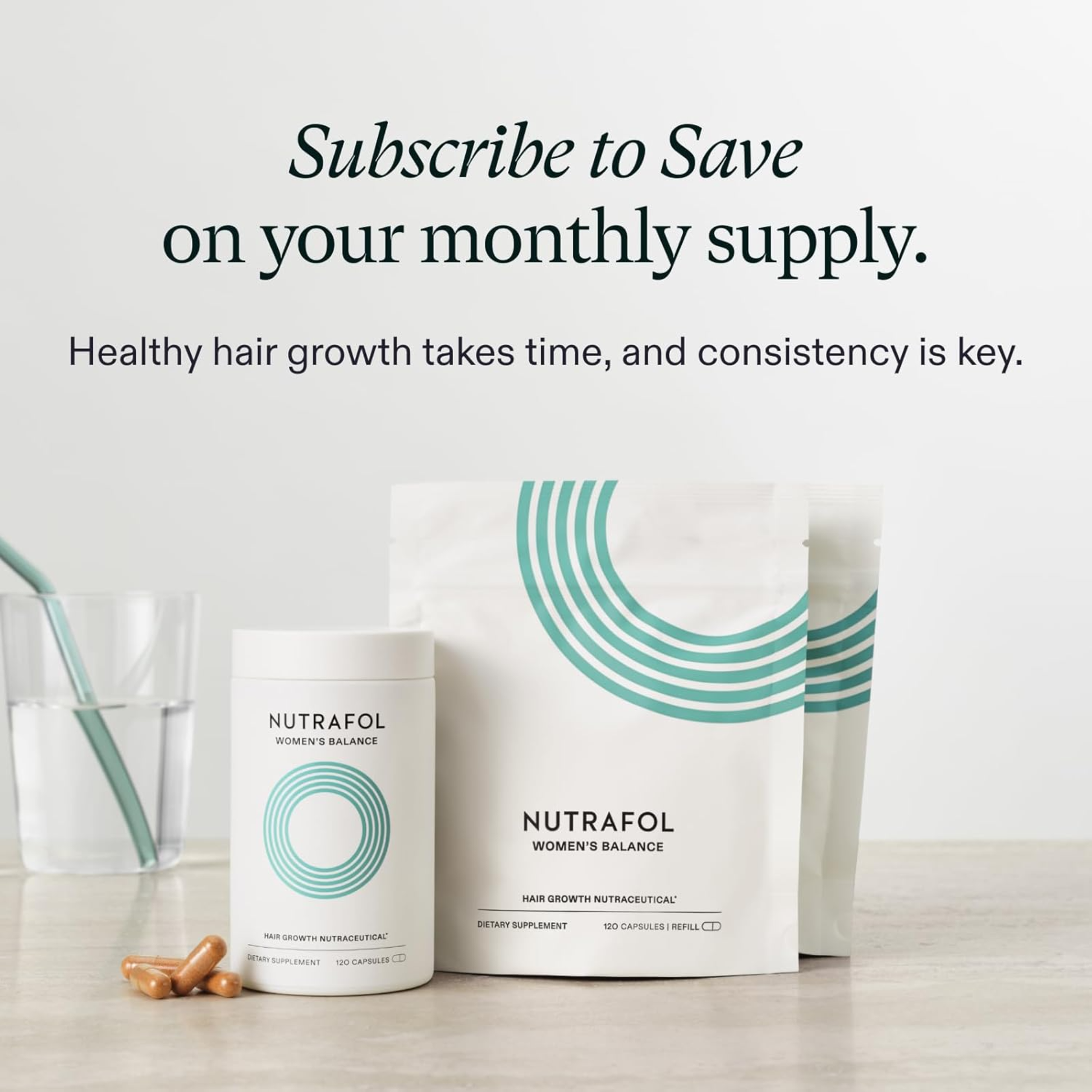 WOMEN'S BALANCE Hair Growth Supplements, 3 MONTH SUPPLY, Ages 45 and Up, Dermatologist Recommended - MariposaSkincare.com