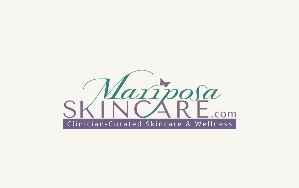 MariposaSkincare.com logo with butterfly, clinician-curated skincare & wellness
