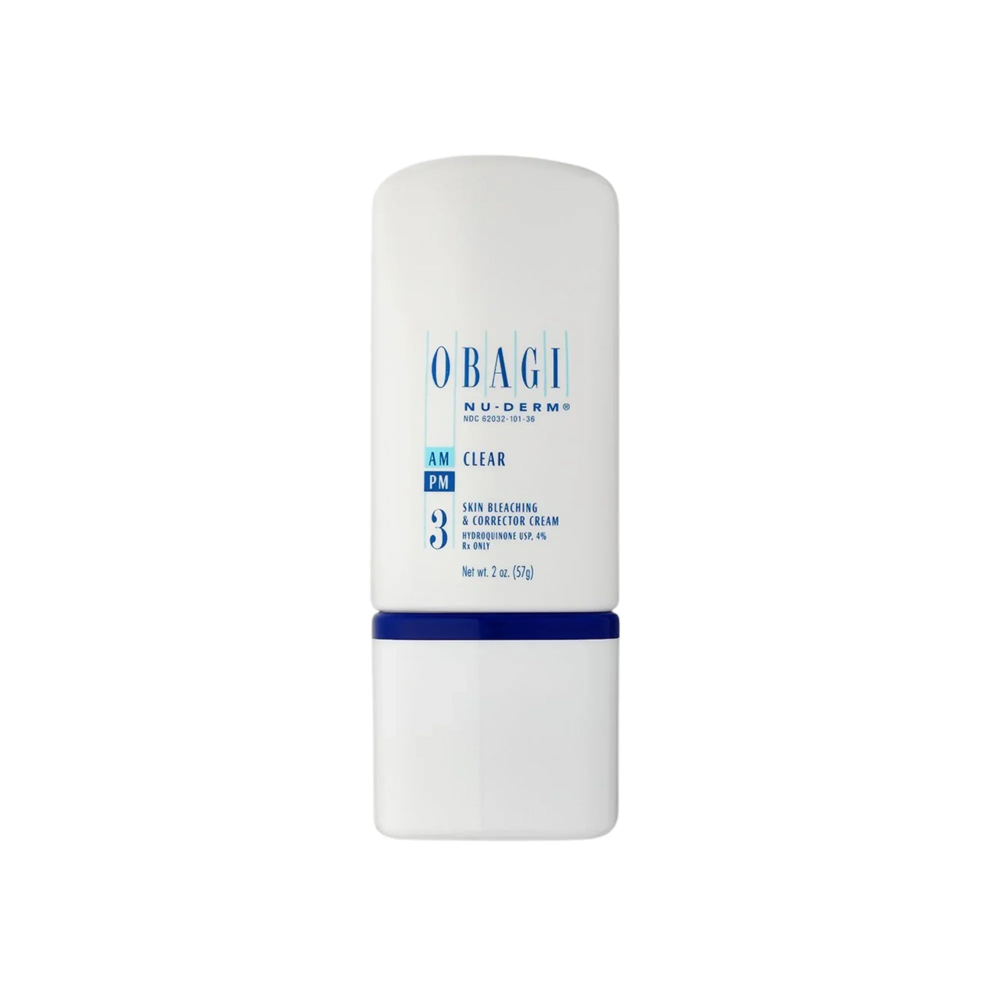 Obagi Nu-Derm Clear AM PM skin brightening and corrector cream bottle, 2 oz