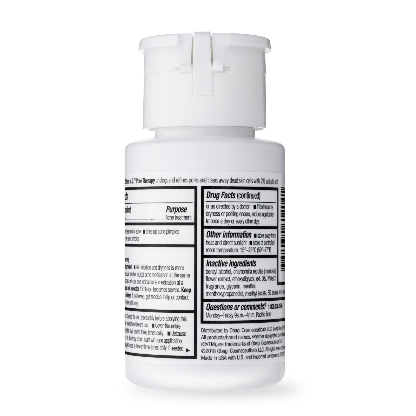 Obagi Medical ClenziDerm M.D. Pore Therapy Salicylic Acid 2% Refreshing Pore Refining Toner Acne Treatment