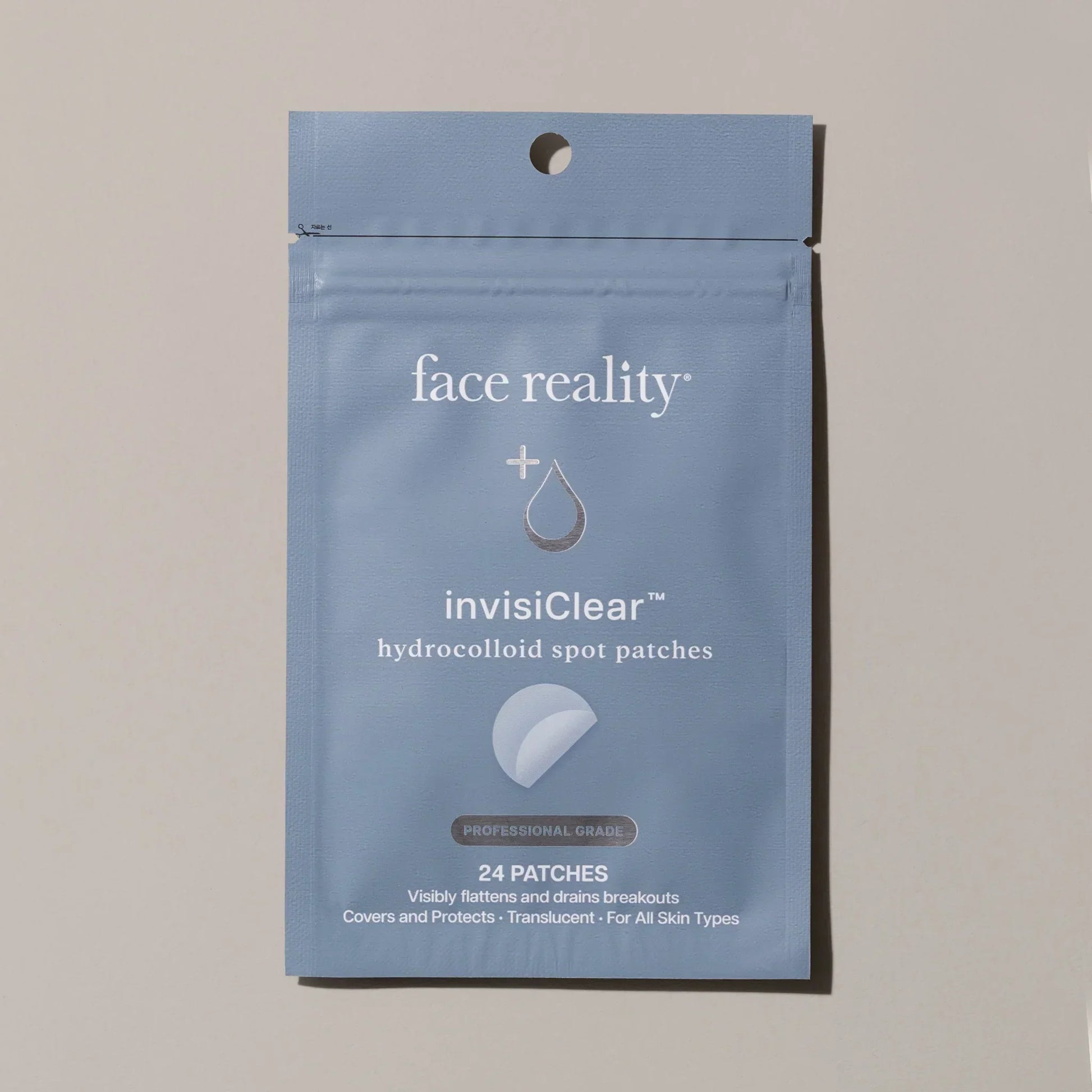 Face Reality invisiClear hydrocolloid spot patches pouch for acne and blemish care