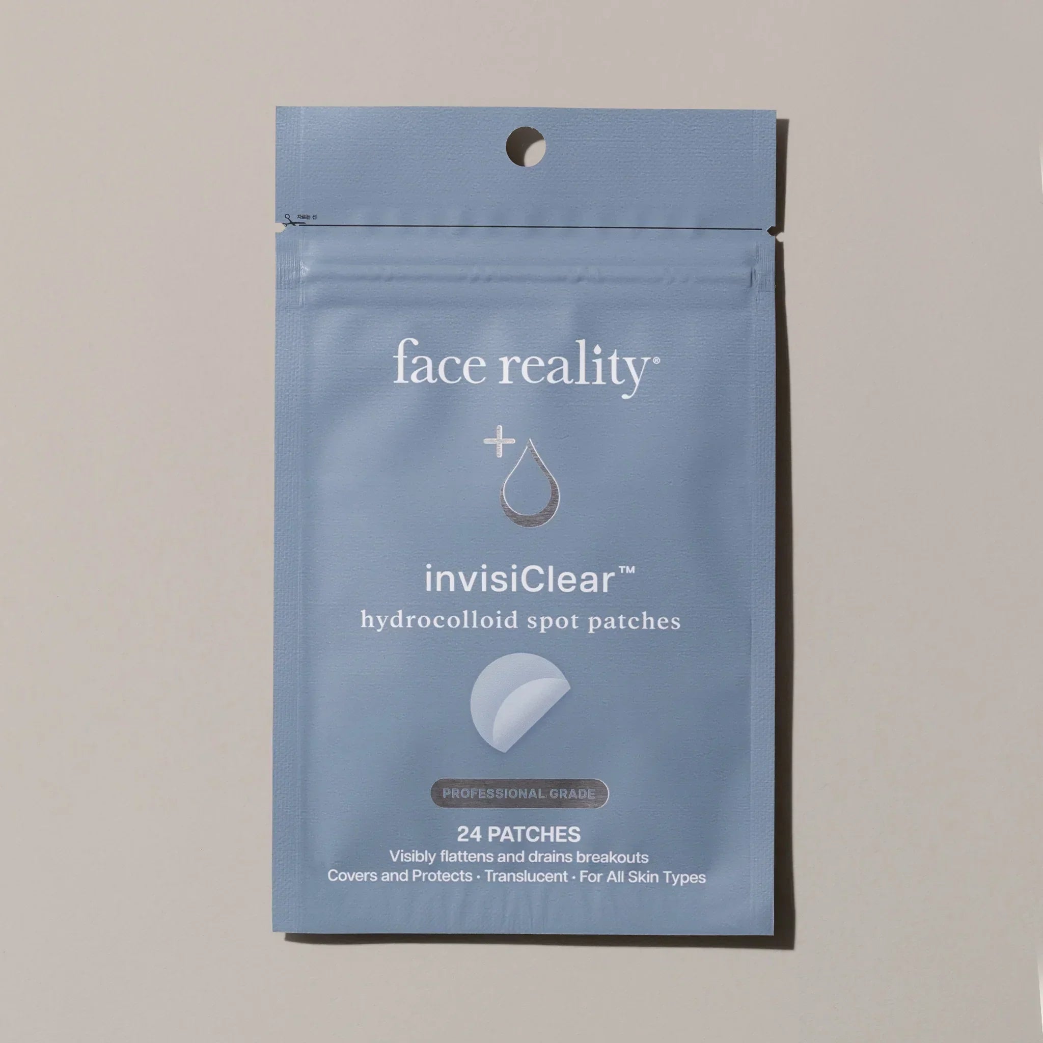 Face Reality invisiClear hydrocolloid spot patches pouch for acne and blemish care