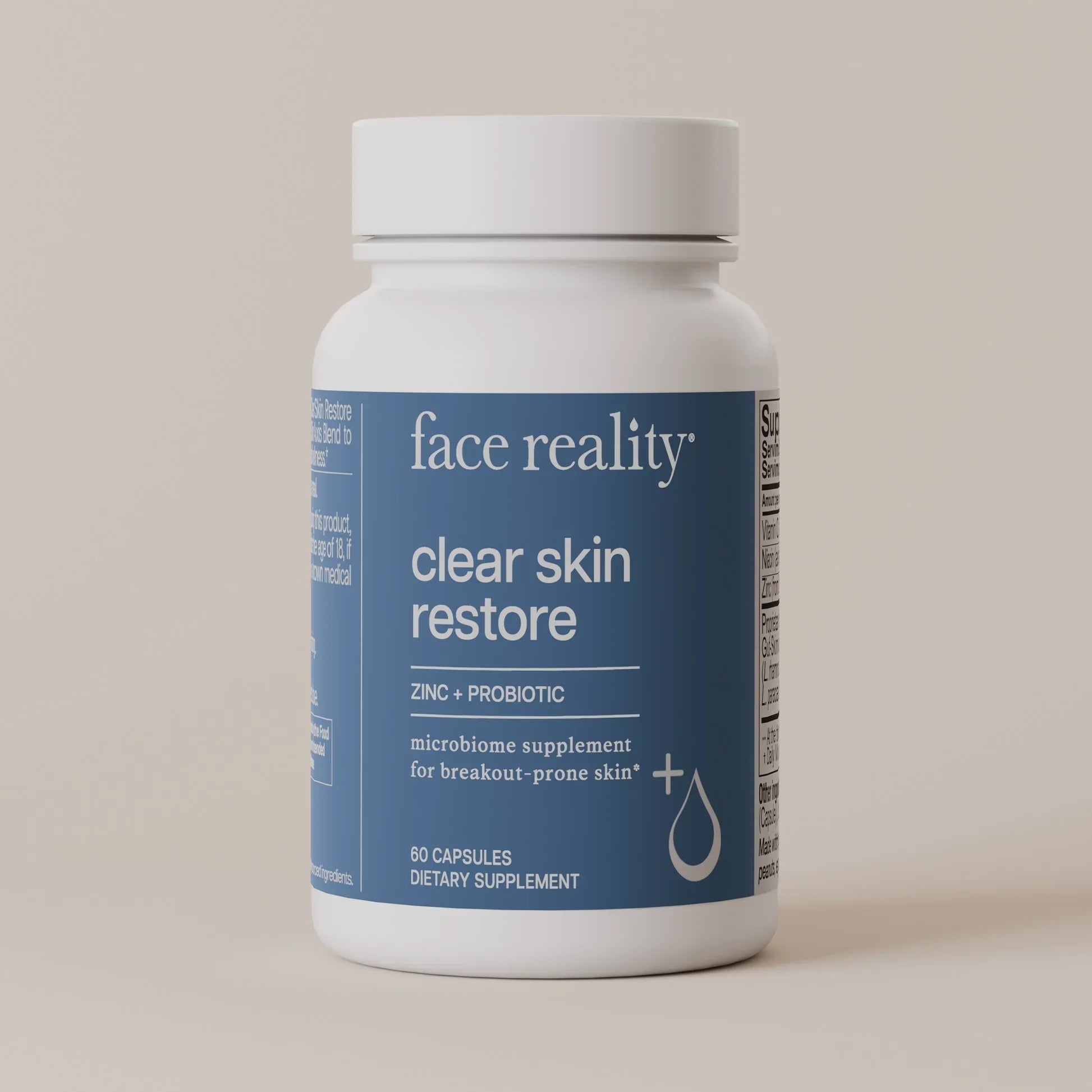 Face Reality Clear Skin Restore Microbiome Supplement for Breakout-Prone Skin