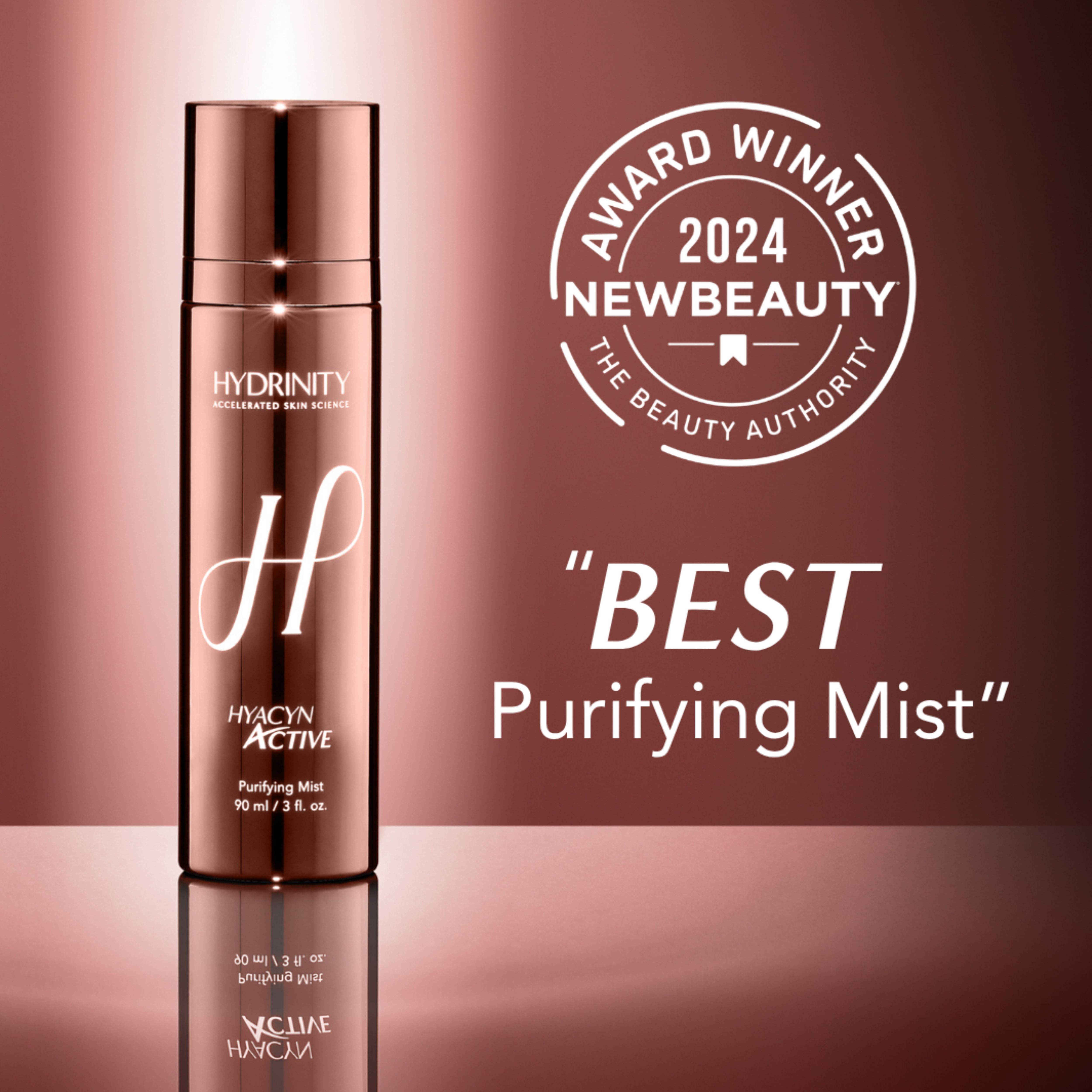 Hydrinity Limited Edition ROSE GOLD HYACYN ACTIVE Purifying Mist