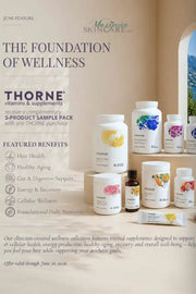 Thorne vitamins & supplements for wellness, hair health, and healthy aging with sample pack offer