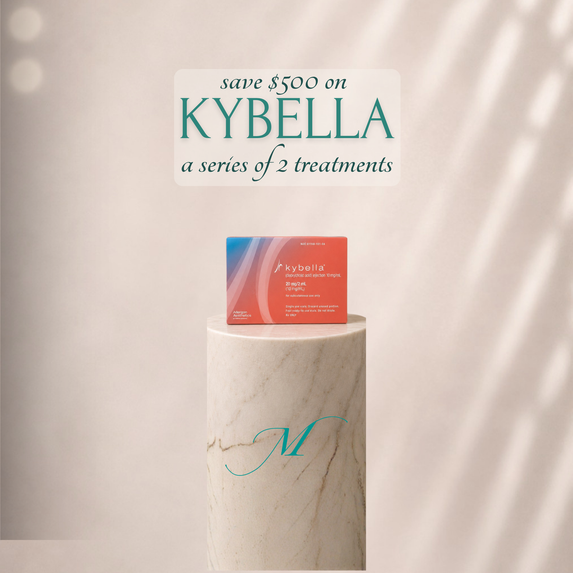 Kybella Treatment for Double Chin Reduction - Series of 2 Treatments