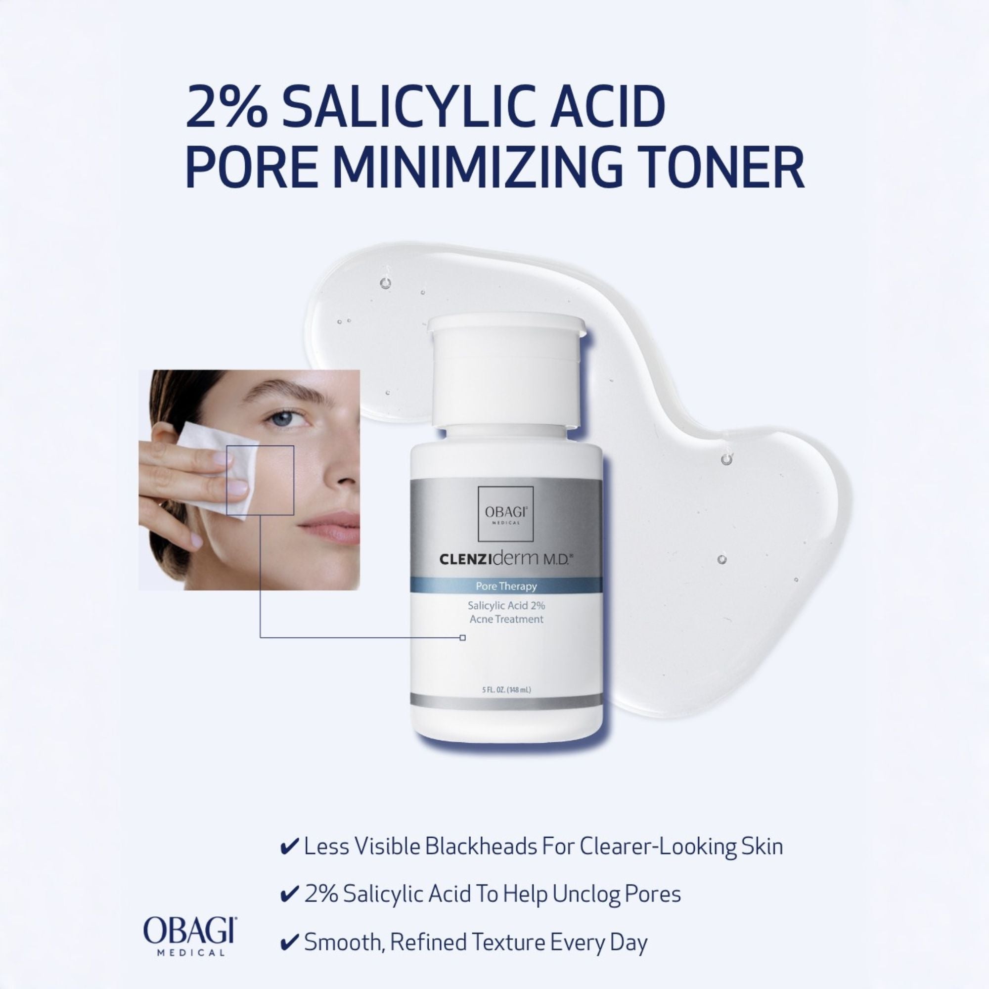 Obagi Medical ClenziDerm M.D. Pore Therapy Salicylic Acid 2% Refreshing Pore Refining Toner Acne Treatment