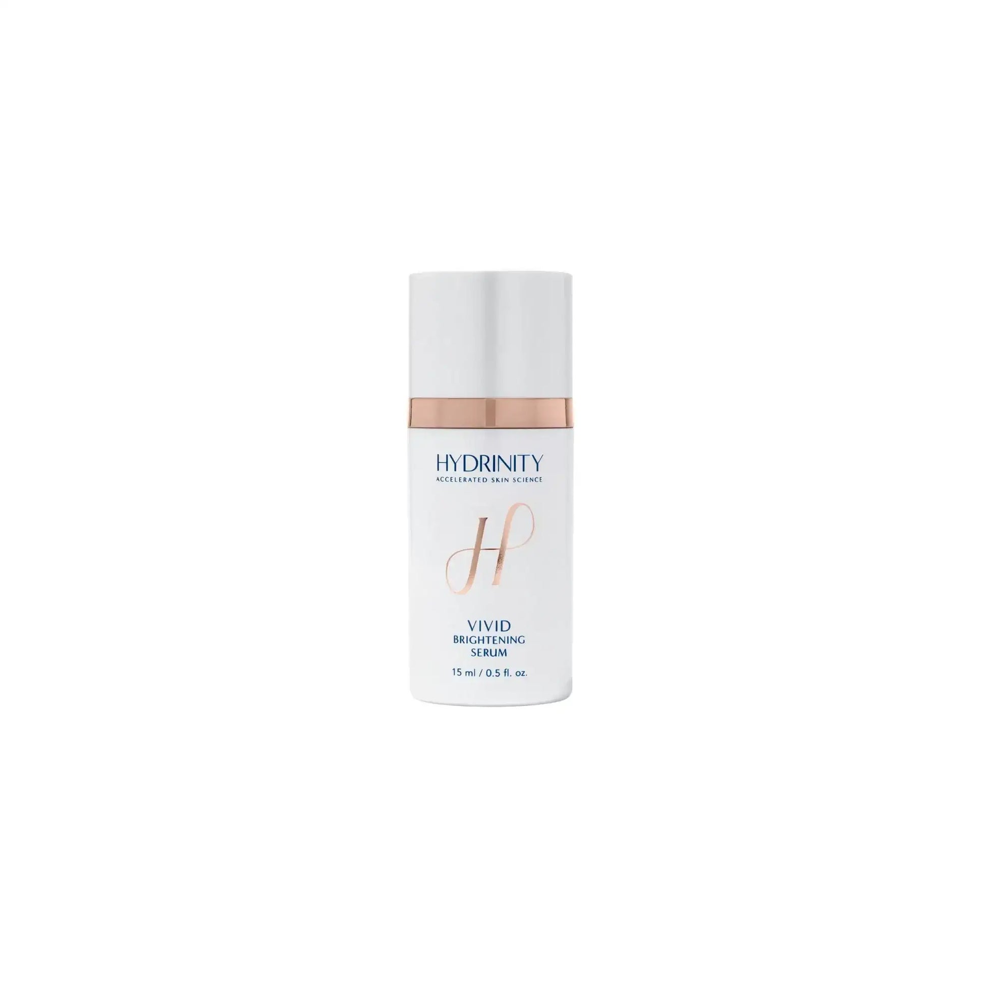 Hydrinity Vivid Brightening Serum 15ml skincare bottle on white background