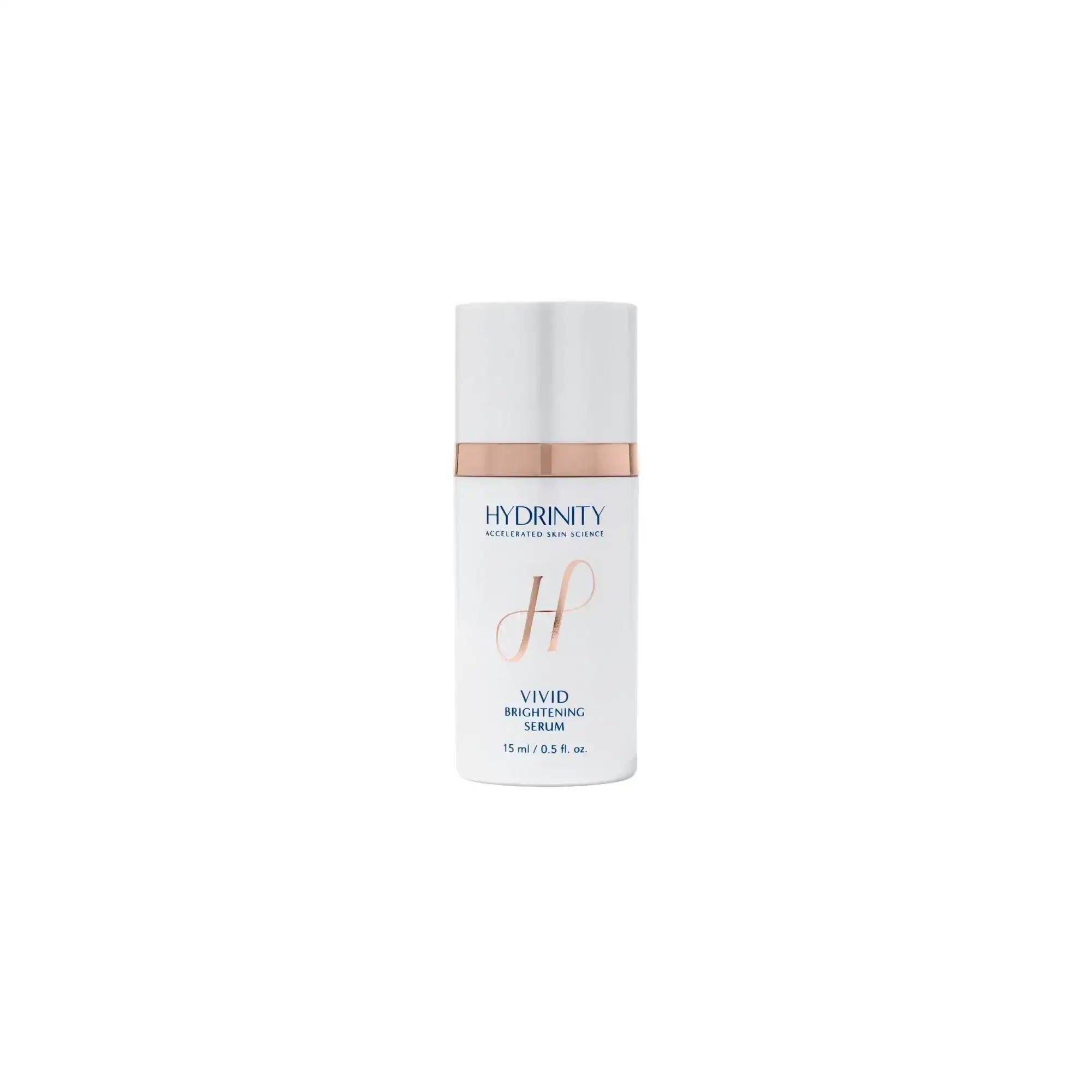 Hydrinity Vivid Brightening Serum 15ml skincare bottle on white background