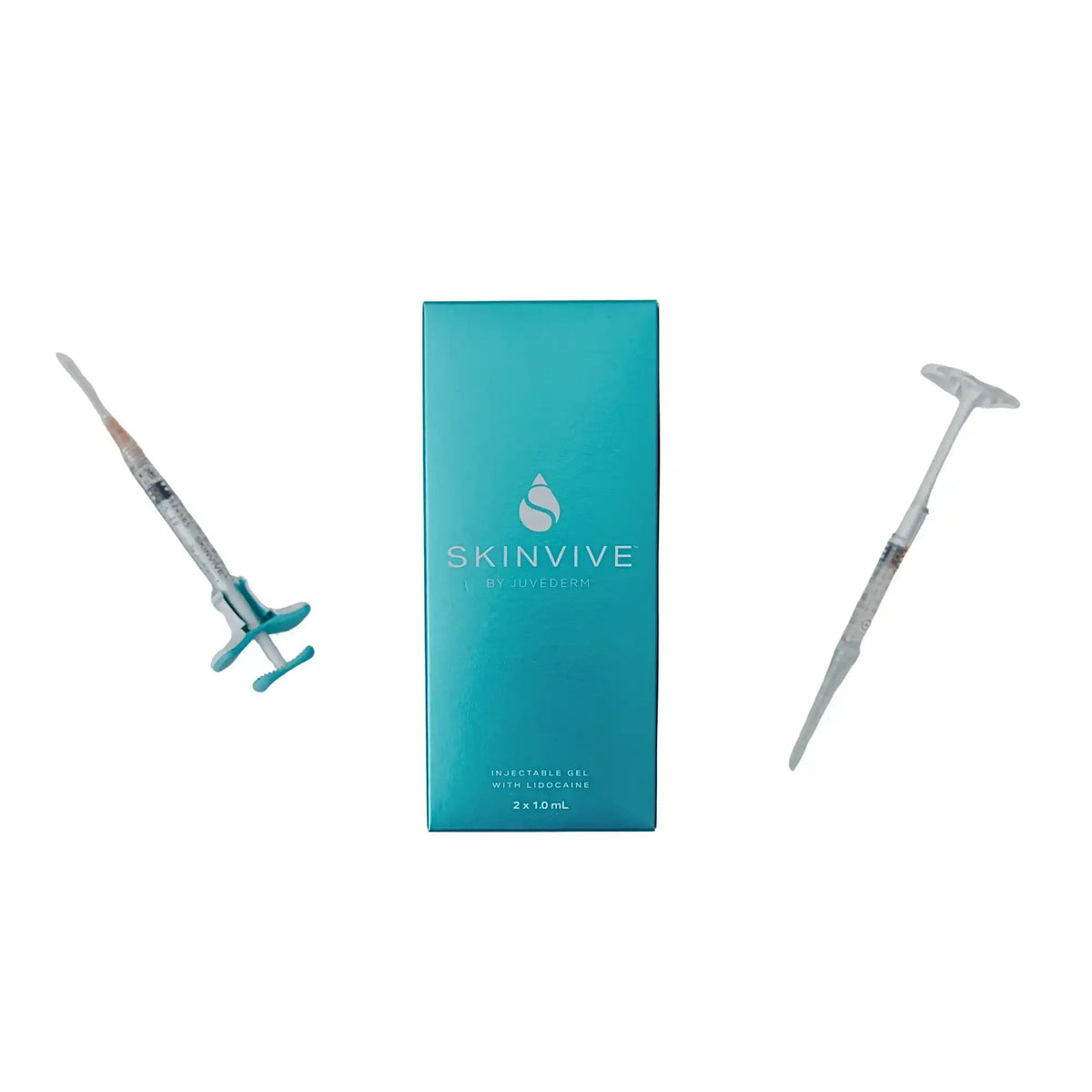 SKINVIVE by JUVEDERM injectable gel box with two syringes on a white background.