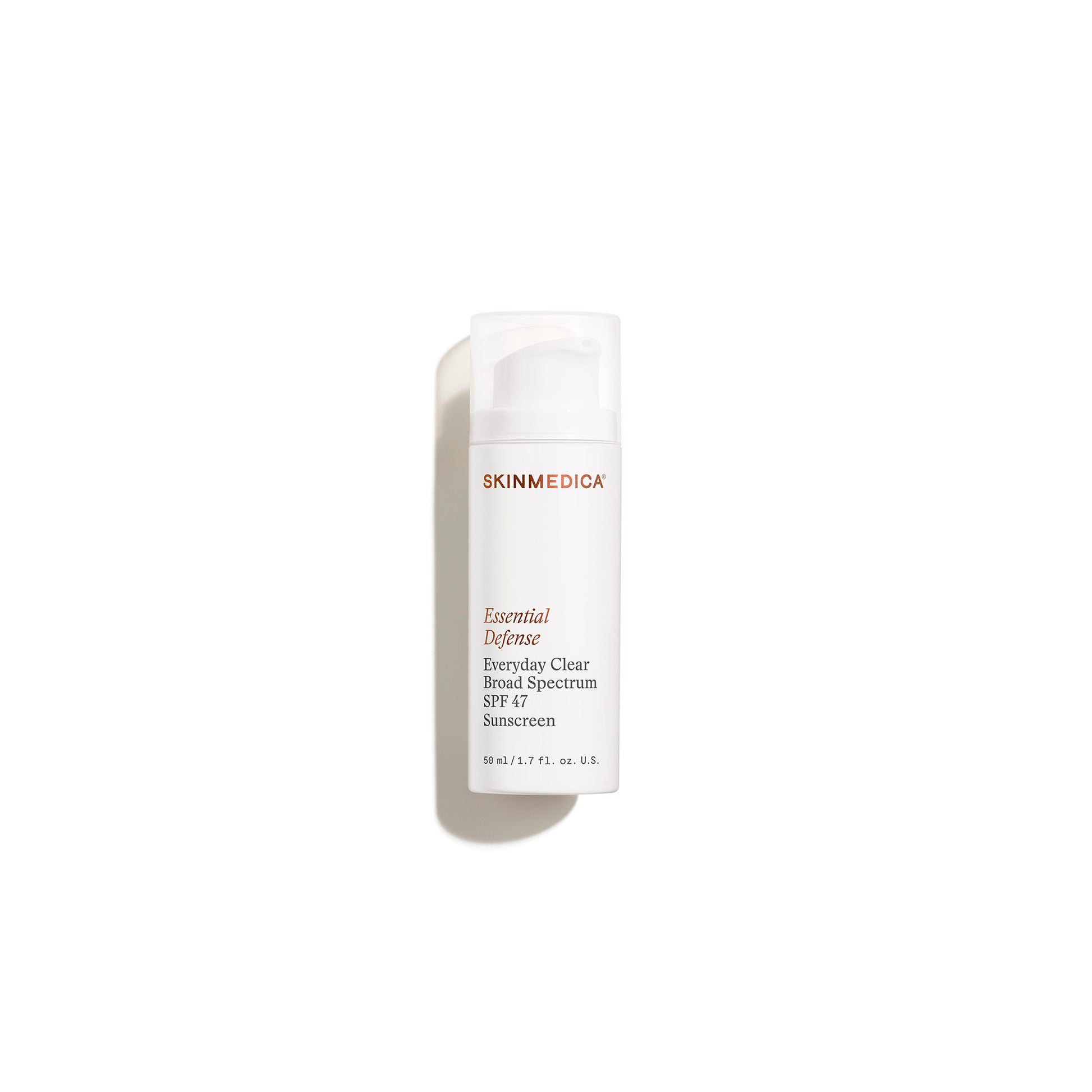 SkinMedica Essential Defense Everyday Clear Broad Spectrum SPF 47 Sunscreen bottle on white background