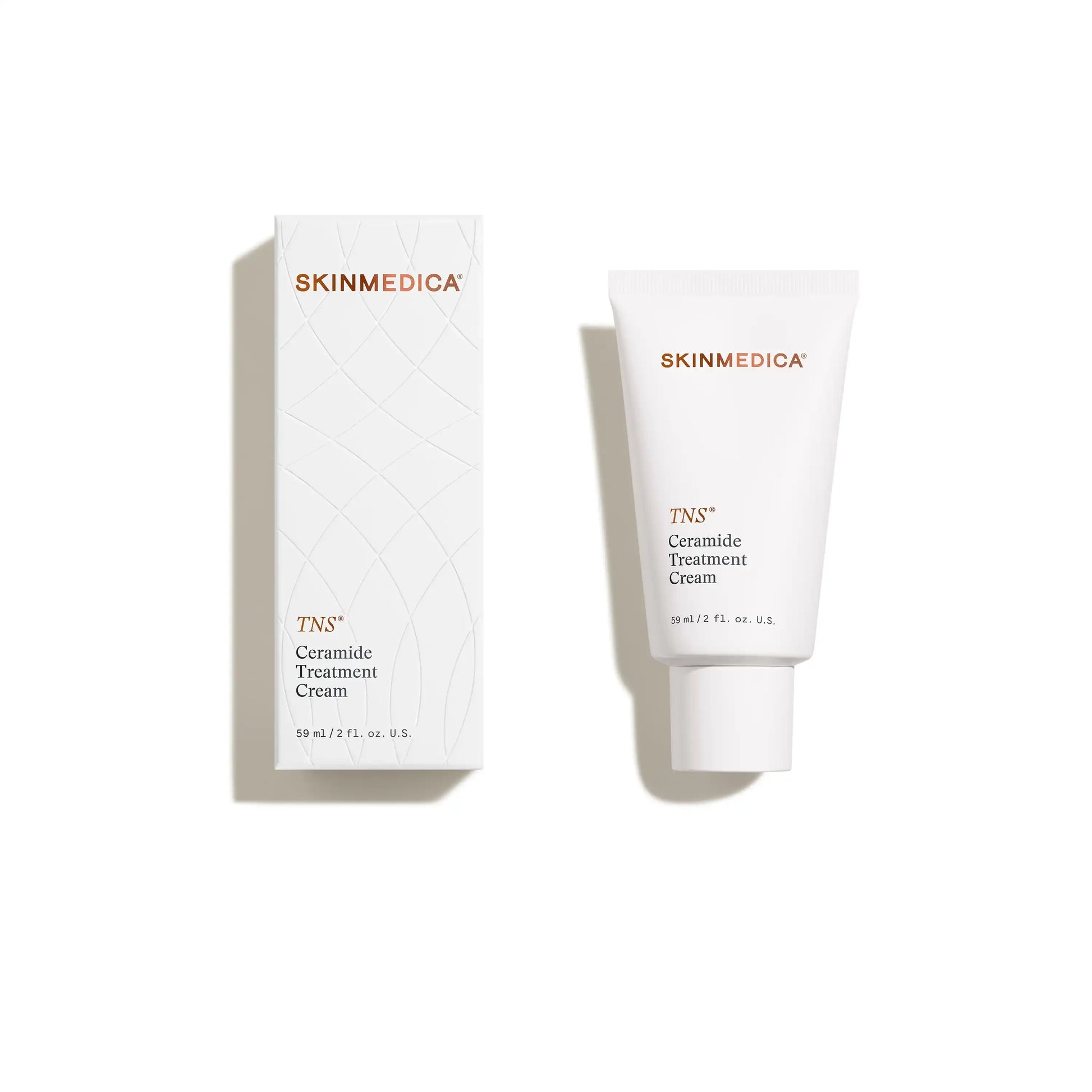 SkinMedica TNS Ceramide Treatment Cream in white tube and matching packaging
