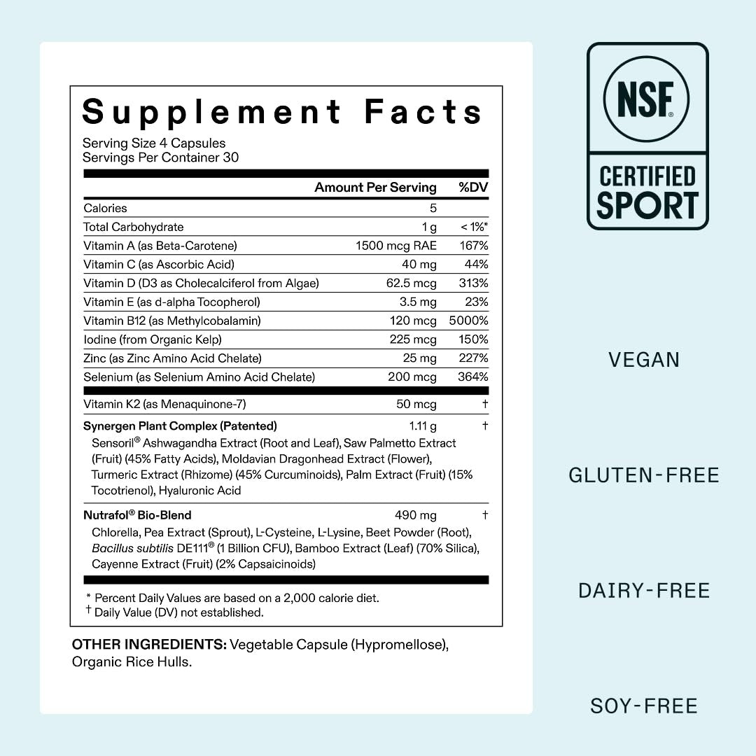 Nutrafol Women's Vegan Hair Growth Supplements - 3 MONTH SUPPLY