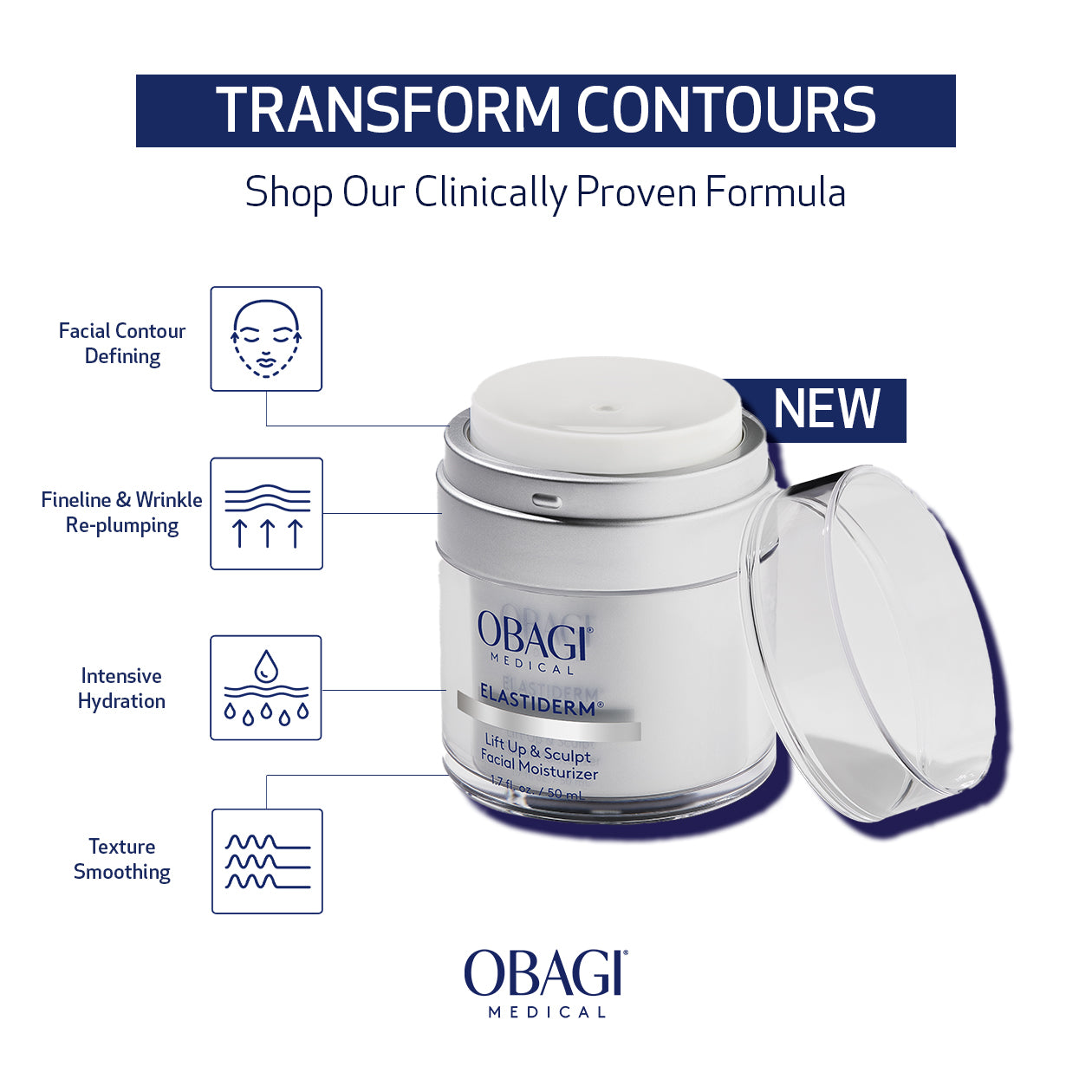 Obagi Medical ElastiDerm Lift Up & Sculpt Facial Moisturizer Firming & Plumping Cream