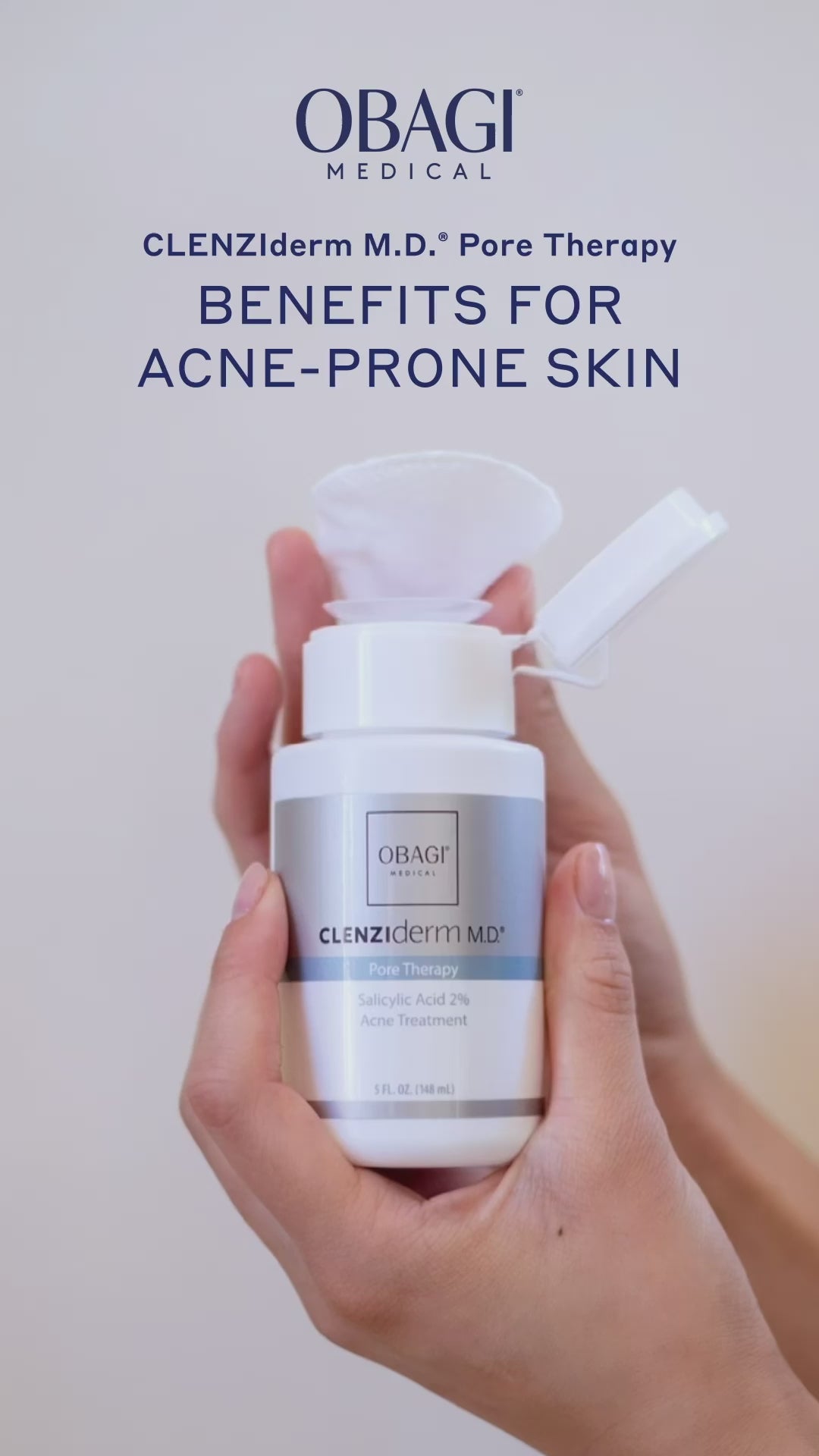 Load video: Obagi Medical ClenziDerm M.D. Pore Therapy Salicylic Acid 2% Refreshing Pore Refining Toner Acne Treatment